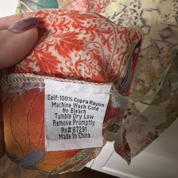 Johnny Was Cupra Rayon Multicolor Short Sleeve Tunic size XS - Picture 6 of 6